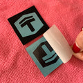 Wholesale Trademark logo Iron on Patchheat Pressed Woven Label With Glue Backing