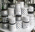 Set of 3 Round Box Flower Box Gift Boxes Simple Black and White Handmade with Embossing and Matt Lamination Printing
