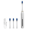 Sonic Electric Toothbrush for Adults with 4 Pcs Soft Bristles IPX7 Waterproof USB Charging 2-Min Timer & 30s Reminders