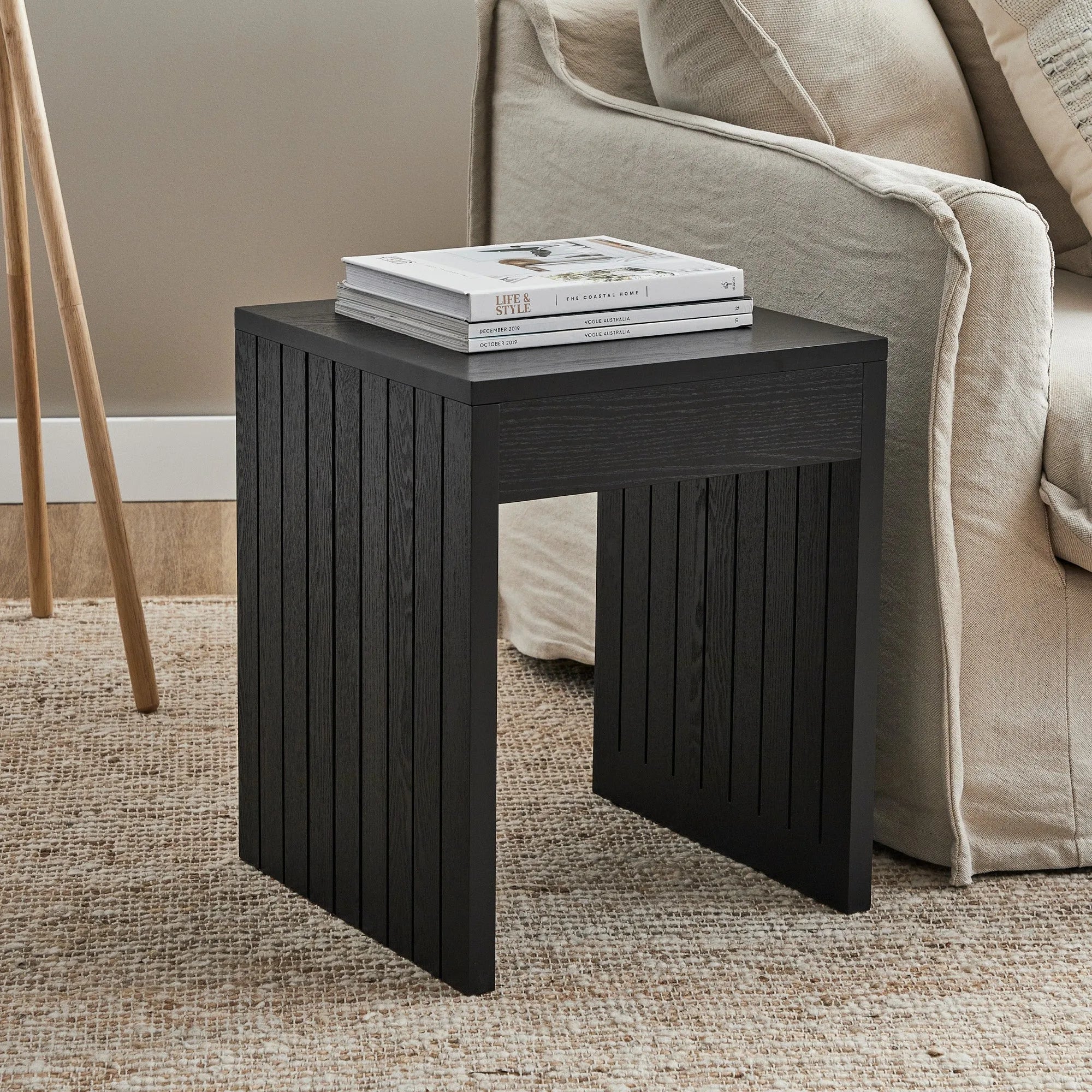 Phoenix Home Modern Living Room New Design Wooden Furniture Simple Black Side Table