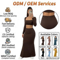 Custom Logo Ladies Two Piece Skirts Set Crop Top and Fishtail Skirt Women 2 Piece Outfits Blank Women's Sets
