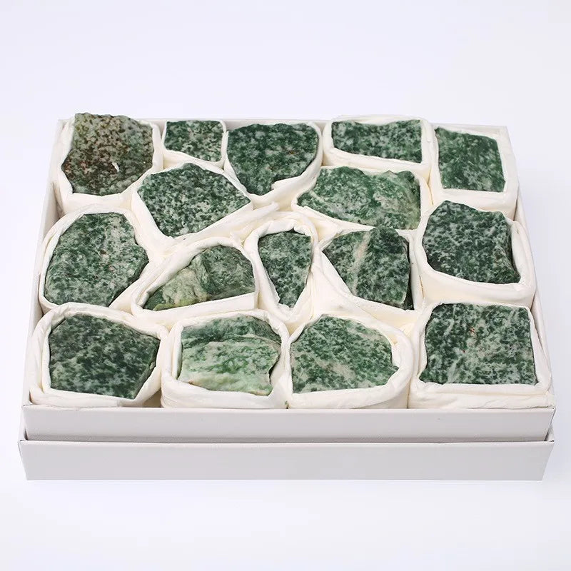 Hongzhuo Natural Rough Stone Raw Qinghai Jade Mineral Crystal Quartz Healing Box for Home Decor