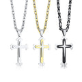 Simple Personality Necklace Three-layer Cross Pendant Necklace Stainless Steel Material Does Not Fade and Is Not Allergic