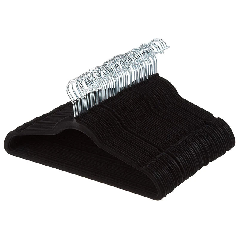 Plastic Non-slip Velvet Hangers Organizer Eco-Friendly Velvet Seamless Clothes Hanger