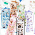 6 Models Flower and Girl Landscaping Handbook Material Stickers 3 Sheets Per Pack PET Series Palette Life Decorative Stickers