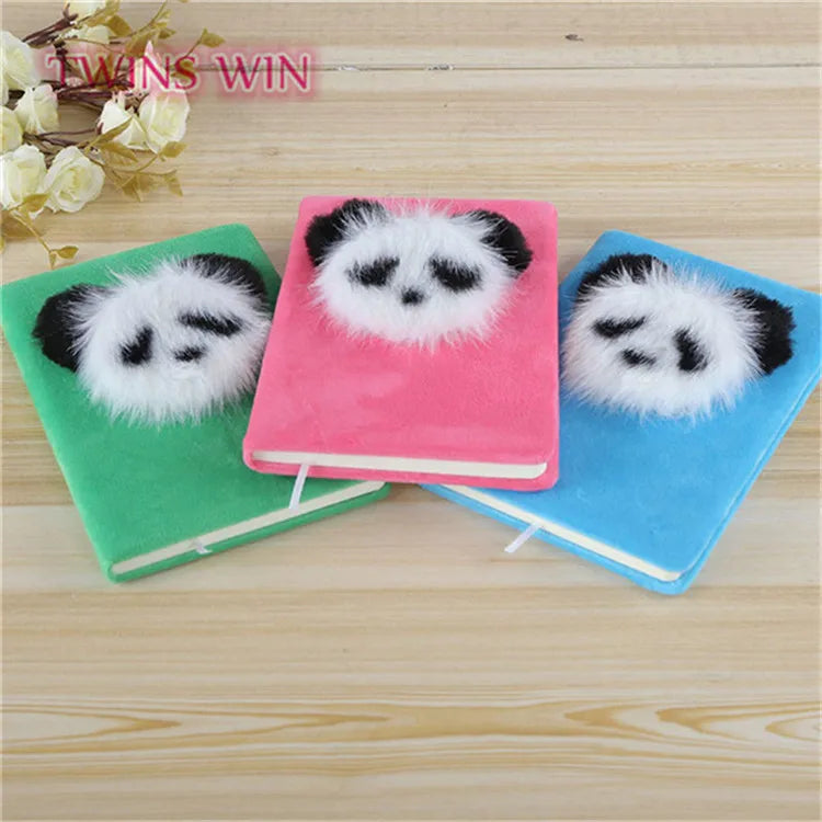 New Arrivals Panda Plush Cover Notebook Kawaii Furry Notebook 2434
