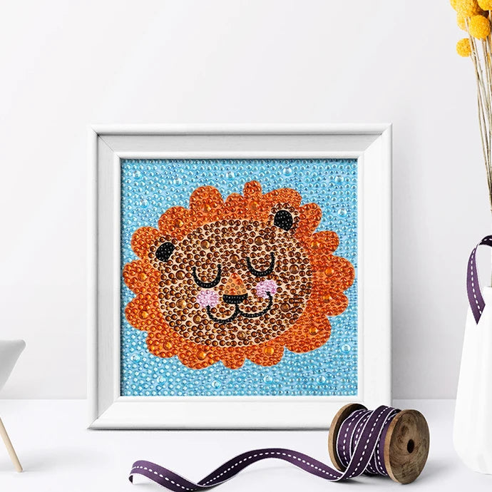 Cartoon DIY 5D Diamond Painting Kits Lion Crystal Diamond Painting Animal Sunflower for Kids Gift Home Decor