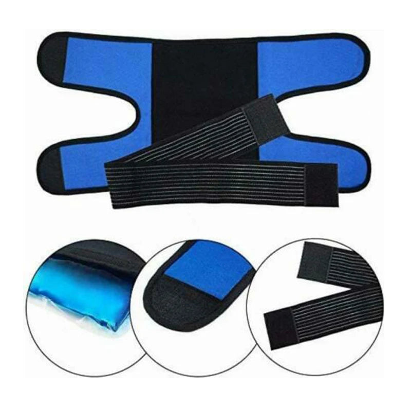 Knee Ice Pack with Wrap Knee Brace Reusable Hot & Cold Therapy Gel Pack Rehabilitation Therapy Supplies
