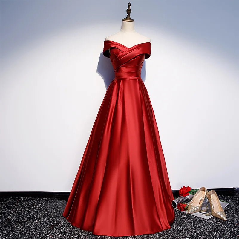 S5916F 2026 High -quality New Hot -selling Summer Shoulder Noble Simple Generous Slimming Elegant Dresses Women Evening