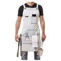 New Adjustable Custom Work Uniform Cotton Waterproof Oilproof Breathable Bib Apron Cross Back BBQ Cooking Kitchen Cleaning