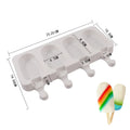 Hot Selling 4 Hole Ice Cream Silicone Mold Diy Ice Cream Pudding Freezer Mold