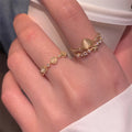 Sweet Opal Ring for Women Fashion Finger Jewelry Adjustable Opening Finger Ring Shiny Gem Stone Finger Ring Gift for Women