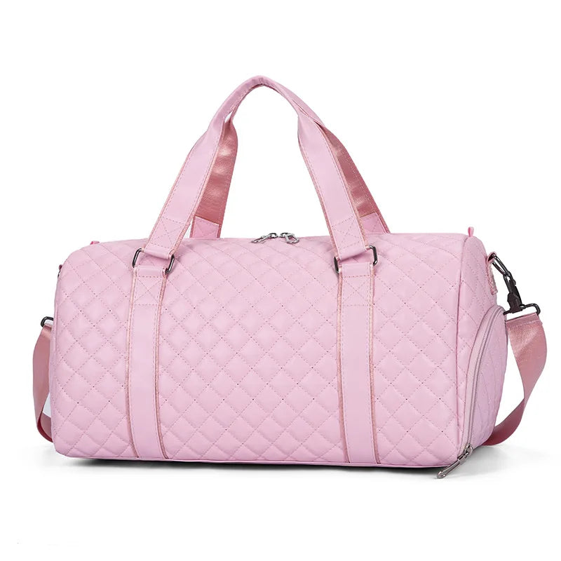 2024 New Fashion PU Sports Duffel Bag Waterproof Fitness Yoga Bag Zipper Men's Women's Portable Leisure Travel Bag Letter