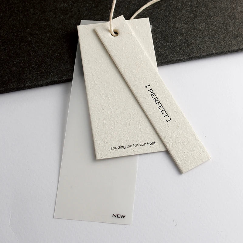 Custom Logo Vintage Paper Frosted PVC Swing Clothing Tag Hang Tag String Brand Hangtag for Shoes