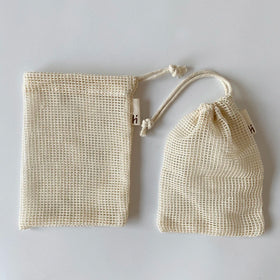 Custom Label 100% Organic Cotton Mesh Drawstring Makeup Remover Pad Bags