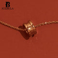 Fine Jewelry Trendy 925 Sterling Silver Light Luxury Minimalist 18k Gold Plated Rings Column Pendant Necklaces for Women