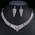 Wholesale Luxury Wedding Bridal Jewelry Shiny Crystal Necklace Earrings Set Fruit Pineapple Zircon Jewelry Set for Women
