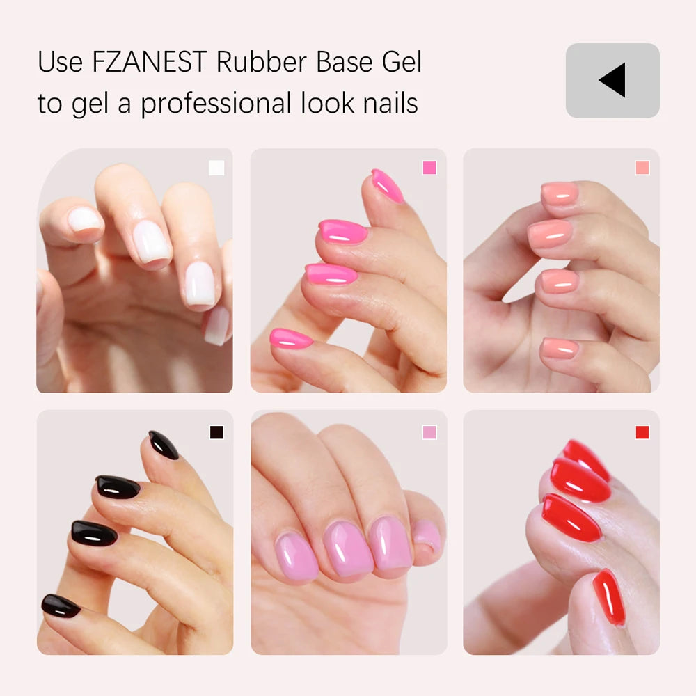 FZANEST UV Nail Gel 5 in 1 Builder Color Strengthen Gel Camouflage Base with LED Lamp Customizable Rubber Base Nails Art Gel