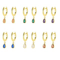 Joolim 925 Sterling Silver Earring Emerald Purple Waterdrop 925 Silver Huggie Earring