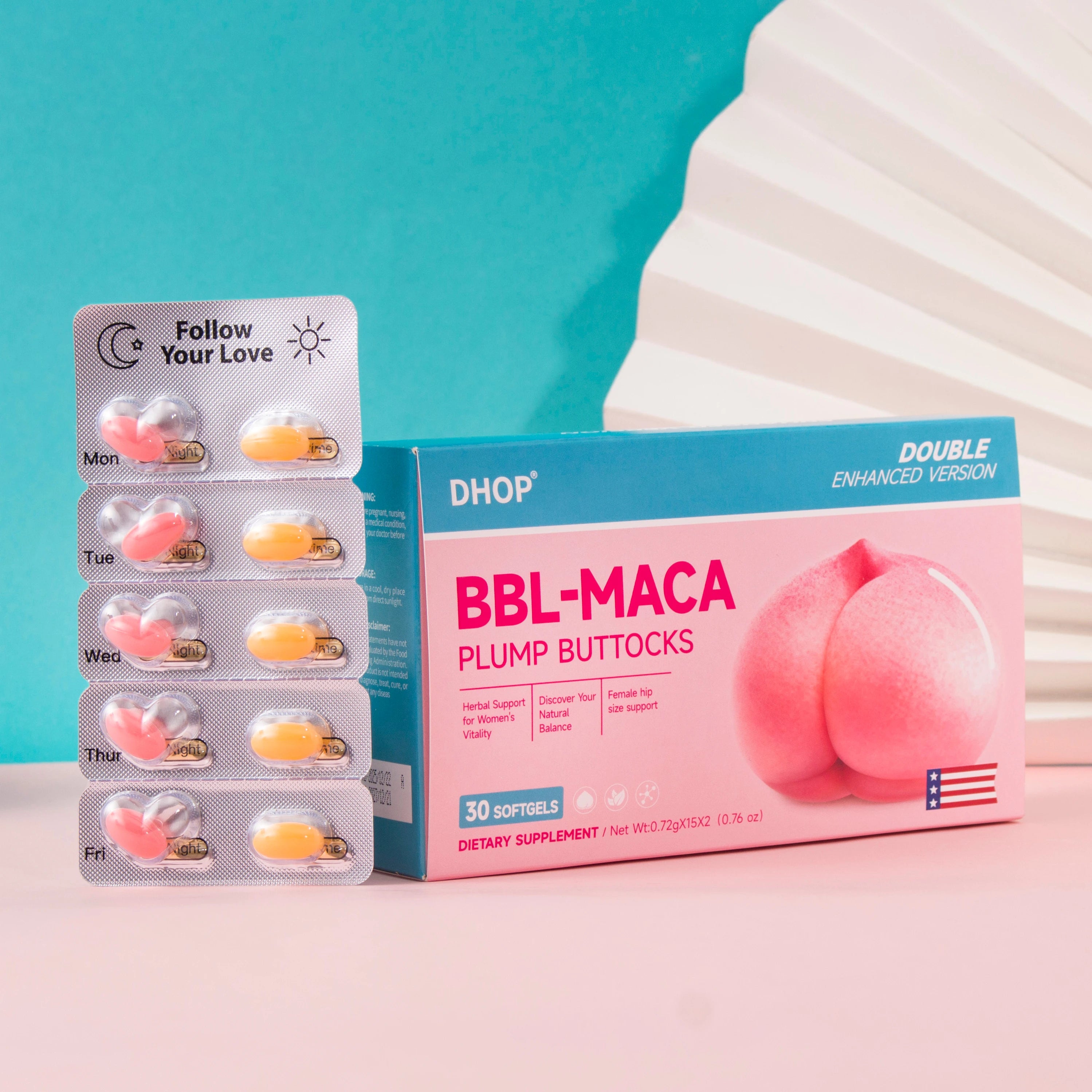 Butt Fullness Support Softgel Collagen Peptides Bamboo Silica with Vitamin E for Dermal Hydration and Contour Daily Capsule