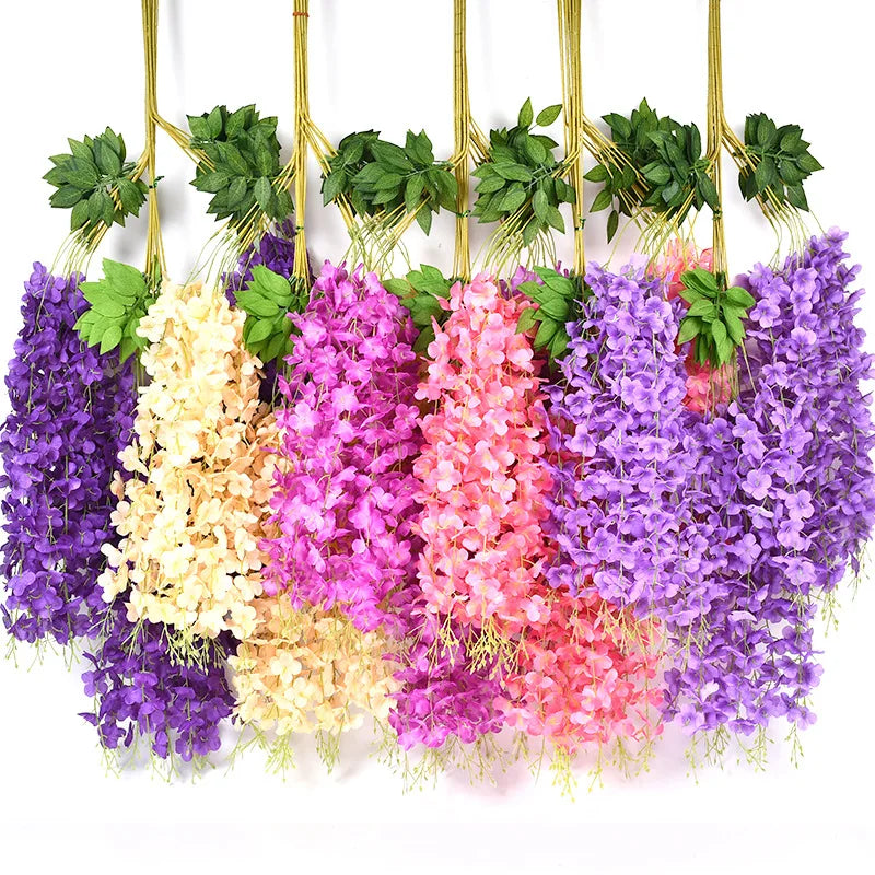 M566 Bulk Sale Wedding Decorative Wisteria Flower Artificial Hanging Wisteria Flowers