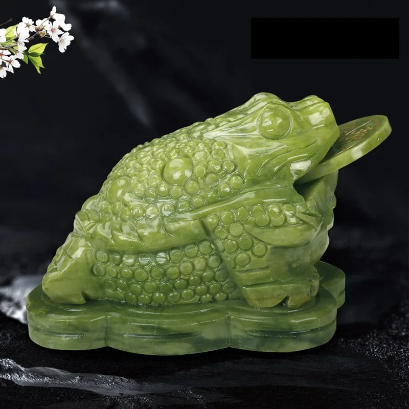 DIY Natural Healite Frog Hand Carved Jade Toad for Sale
