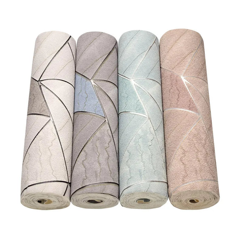 New Geometric Non Woven Wall Paper Rolls Modern Minimalist TV Background Wall Living Room 5D Relief Wallpaper
