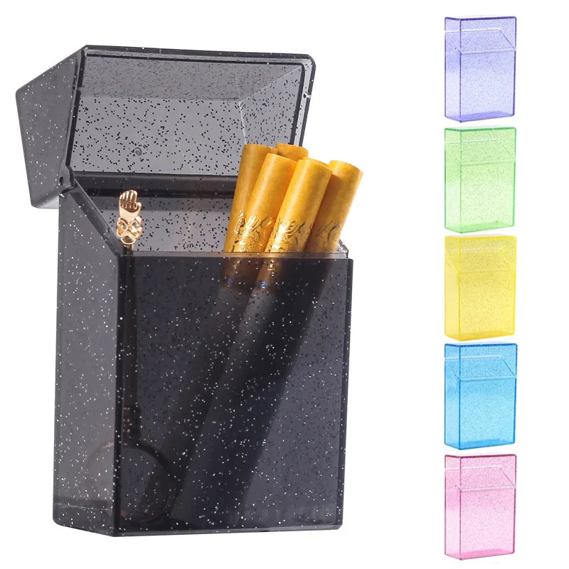Fashion Transparent Color Powder Personalized Waterproof Cigarette Case Clear 20 Cigarette Case