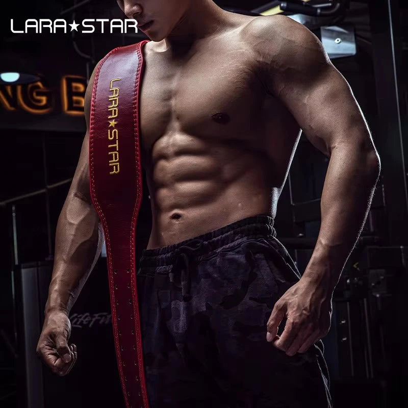 LS0846 Top High Quality Genuine Leather Belts Gym Back Support Leather Belt Squat Gym Fitness for Men