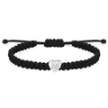 2022 New Silver Peach Heart Braided Rope 26 Letter Couple Bracelet Exquisite Brass Jewelry for Lover Gift