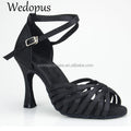 Customized Heel  Ladingwu Dance Shoes Black Color 9CM