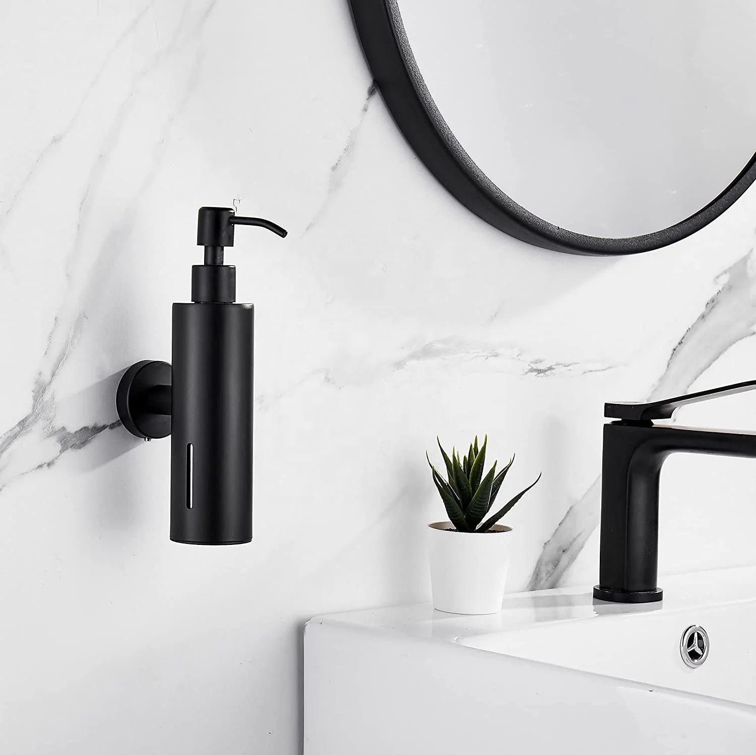 New Stainless Steel Cylindrical Double Hand Soap Dispenser Foam Dispenser with Modern Design for Kitchen Bathroom Hotel Use