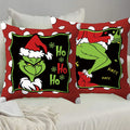Christmas Throw Pillow Cover  for Christmas Decoration Green Monster Christmas Pillowcase New Year Throw Pillows for Home