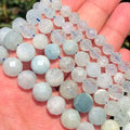 High Quality Mixed Color Faceted Aquamarine Beads 6/8/10MM round Natural Stone Beads for Jewelry Making DIY
