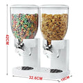 Indispensable Dual Control White Black Chrome Nuts Cereal Granola Candy Dry Food Dispenser