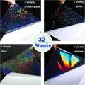 Bleidruck Sparkle Stars Clear Holographic Sticker Paper PET Holographic Overlay Film Cold  Self Adhesive A4 Laminate Sheets