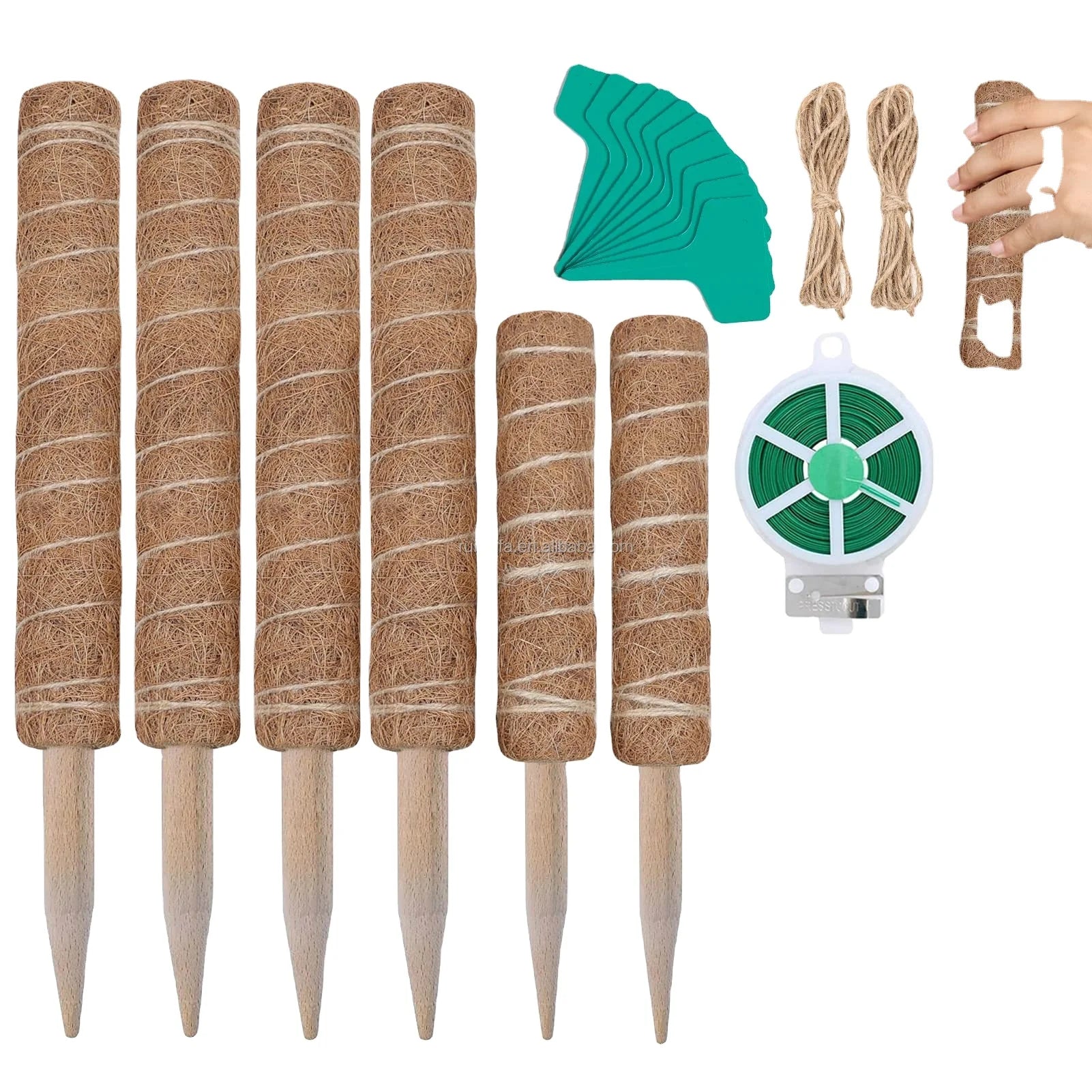 15-17 Inches Indoor Coir Moss Stick Totem Monstera Plant Support with Garden Application Selling Moss Pole