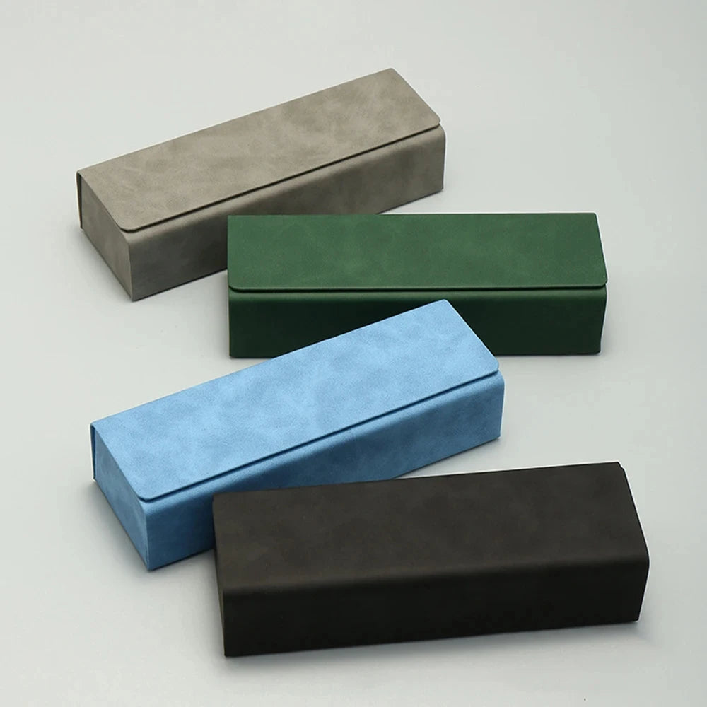 Custom Logo Wholesale Portable Anti-extrusion Spectacle Box PU Leather Storage Case Folding Hard Sunglasses Box Sunglasses Case MegaBDM