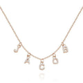 Private DIY Spacer Diamond Super Shiny Name Necklace Exquisite Personalized Gift Letter Name S925 Sterling Silver Necklace