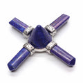 HZ Natural Crystal Crafts Seven Lapis Lazuli Hexagonal Column Pyramid Pendant for Gifts Healing Crystals Jewelry