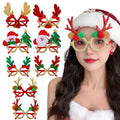Christmas Glasses Cartoon Plastic Non-woven Snowman Elk Party Glasses Xmas Photo Props New Year Decor