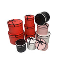 Stock (custom Accepted) Solid Color Set 5 Round Hugging Bucket Flower Gift Box Flower Box Packing Box Gift with Bow