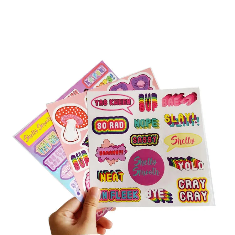 Custom Customized Design A4 A5 Die Cut Sticker Sheet Vinyl Label Characters Kiss Cut Sheets Cartoon Sticker
