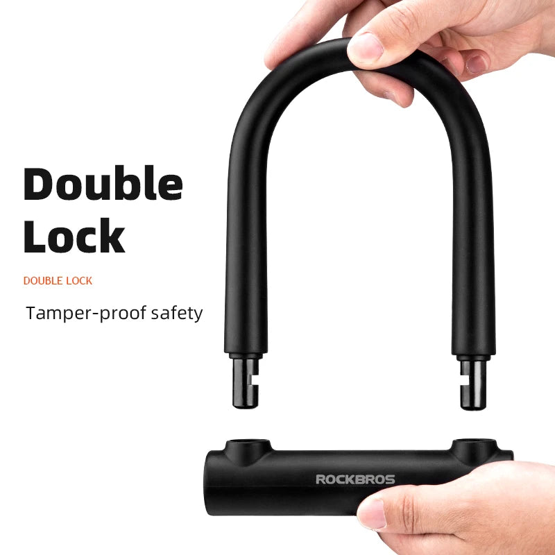 ROCKBROS Wholesale Bicycle U Lock for Motorcycle Electric Bicycle Silicone Electric U Lock Anti-theft Bicycle Mountain Bike Lock