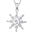 YH Jewellery Wholesale 925 Sterling Silver Jewelry Sunflower Crystal Pendant Charm Necklace Fine Jewelry