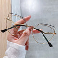 2023 Fashion Designer Cat Eye Metal Frame Blue Light Blocking Glasses UV400 Flexible Spring Hinge Blue Light Glasses for Adult
