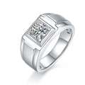 Jewelry Custom Wholesales Men's Diamond Ring Engagement Ring Gold Plated S925 Silver Popular White Moissanite Circular 1.0ct 1ct