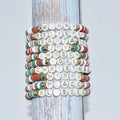 Boho Handmade Heishi Polyer Clay Beads Customized Happy Joy Merry Christmas Words Stretch Bracelet for Xmas Days Gift