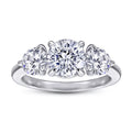 Luster Jewelry Three Stones D White Women 925 Sterling Silver Moissanite Rings for Female Wedding Band
