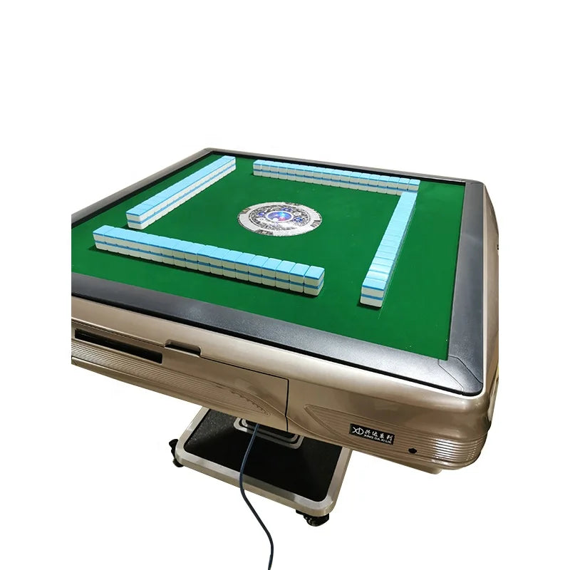 Wholesale Queyue Luxury Plastic Automatic Mahjong Table Strong Folding Metal Legs Professional Quality Custom Size for Casino
